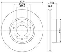 Hella Pagid GmbH Remschijven - HC 8DD355128041