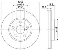 Hella Bremsscheibe Vorderachse  8DD 355 104-901