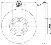 Hella Bremsscheibe Vorderachse  8DD 355 105-641