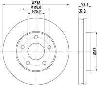 Hella Bremsscheibe Vorderachse  8DD 355 106-011