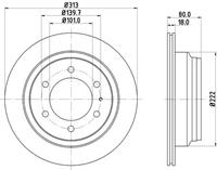 Hella Bremsscheibe Hinterachse  8DD 355 106-021