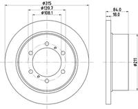 Hella Bremsscheibe Hinterachse  8DD 355 106-221