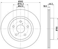 Hella Bremsscheibe Vorderachse  8DD 355 106-261