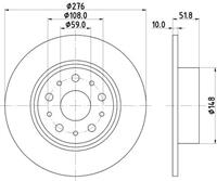 Hella Bremsscheibe Hinterachse  8DD 355 106-381