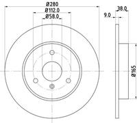 Hella Bremsscheibe Vorderachse  8DD 355 106-601