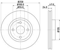 Hella Bremsscheibe Vorderachse  8DD 355 107-201