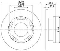 Hella Bremsscheibe Hinterachse  8DD 355 113-811