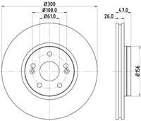 Hella Bremsscheibe Vorderachse  8DD 355 109-301