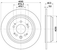 Hella Bremsscheibe Hinterachse  8DD 355 116-111