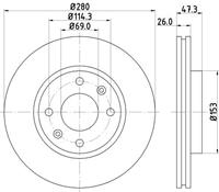 Hella Bremsscheibe Vorderachse  8DD 355 111-771