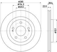 Hella Bremsscheibe Vorderachse  8DD 355 112-931