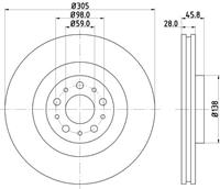 Hella Pagid GmbH Remschijf 8DD355129351