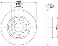 Hella Bremsscheibe Hinterachse  8DD 355 103-851