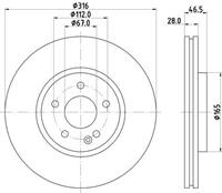 Hella Bremsscheibe Vorderachse  8DD 355 104-341