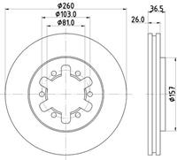 Hella Bremsscheibe Vorderachse  8DD 355 104-551