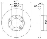 Hella Bremsscheibe Vorderachse  8DD 355 105-181