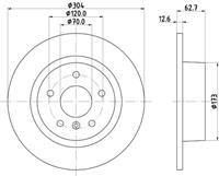 Hella Bremsscheibe Hinterachse  8DD 355 106-371