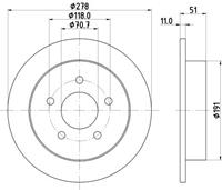 Hella Bremsscheibe Hinterachse  8DD 355 106-961