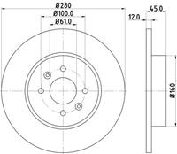 Hella Bremsscheibe Hinterachse  8DD 355 115-811