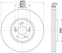 Hella Bremsscheibe Vorderachse  8DD 355 116-091