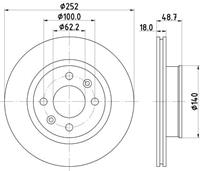 Hella Bremsscheibe Vorderachse  8DD 355 116-201