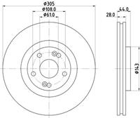 Hella Bremsscheibe Vorderachse  8DD 355 108-461