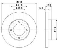 Hella Bremsscheibe Vorderachse  8DD 355 108-491