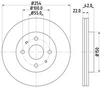 Hella Pagid GmbH Remschijf Gecoat 55045PRO 8DD355116541