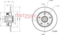 Metzger Bremsscheibe Hinterachse  6110948