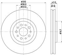 Hella Bremsscheibe Vorderachse  8DD 355 109-131