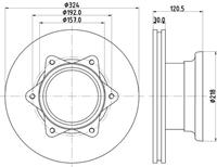 Hella - Bremsscheibe hinten pagid für mercedes vario Bus