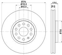 Hella Pagid GmbH Remschijf Gecoat 55324PRO 8DD355117791