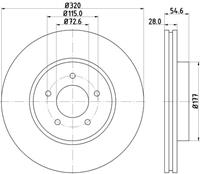 Hella Pagid GmbH Remschijf Gecoat 55354PRO 8DD355117801