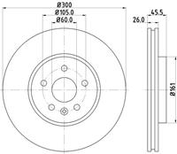 Hella Pagid GmbH Remschijf Gecoat 55433PRO 8DD355118391