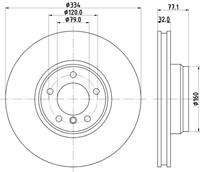 Hella Bremsscheibe Vorderachse  8DD 355 104-241