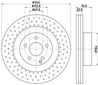 Hella Bremsscheibe Vorderachse  8DD 355 107-941