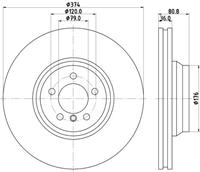 Hella Bremsscheibe Vorderachse  8DD 355 110-001