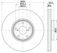 Hella Bremsscheibe Vorderachse links  8DD 355 112-861