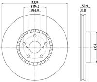 Hella Bremsscheibe Vorderachse rechts  8DD 355 112-871