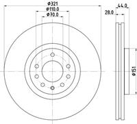 opel Remschijf Gecoat 54498PRO