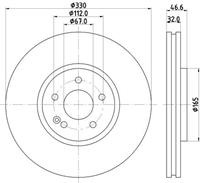 Hella Bremsscheibe Vorderachse  8DD 355 115-861