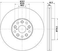 Hella Pagid GmbH Remschijf Gecoat 55242PRO 8DD355116911