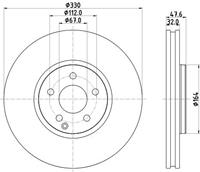 Hella Bremsscheibe Vorderachse  8DD 355 120-961