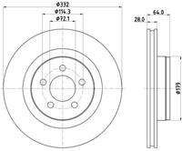 Hella Bremsscheibe Vorderachse  8DD 355 125-441