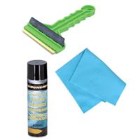 Prosperplast Autoramen IJskrabber/trekker groen 16 cm met anti-condens doek en ruitenontdooier spray -