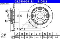 ATE Bremsscheiben 24.0110-0412.1 Scheibenbremsen,Bremsscheibe HYUNDAI,KIA,ix35 (LM, EL, ELH),Tucson (TL, TLE),Nexo SUV,TUCSON Kasten/SUV (TLE)