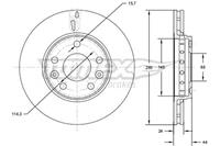 TOMEX Brakes Bremsscheibe Vorderachse  TX 72-61