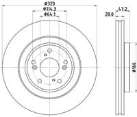 Hella Bremsscheibe Vorderachse  8DD 355 132-241