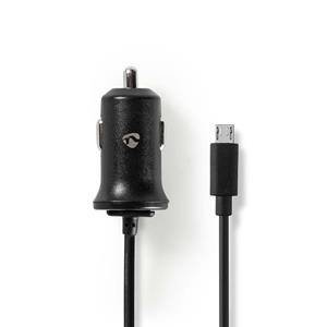nedis Auto-oplader | 2,4 A | Vaste kabel | micro-USB | Zwart