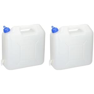 Merkloos 2x Jerrycan voor water 15 liter - inclusief schenkkraan - waterjerrycans / watertank